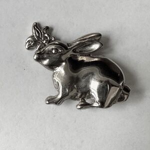 John Hardy Silver Tone Bunny Rabbit Scarf Tie Clip